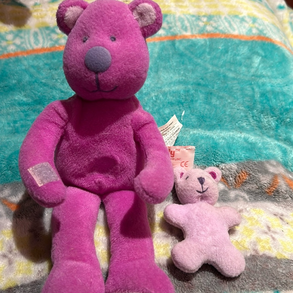 Vintage but cute - Doddy bear and baby. 6”